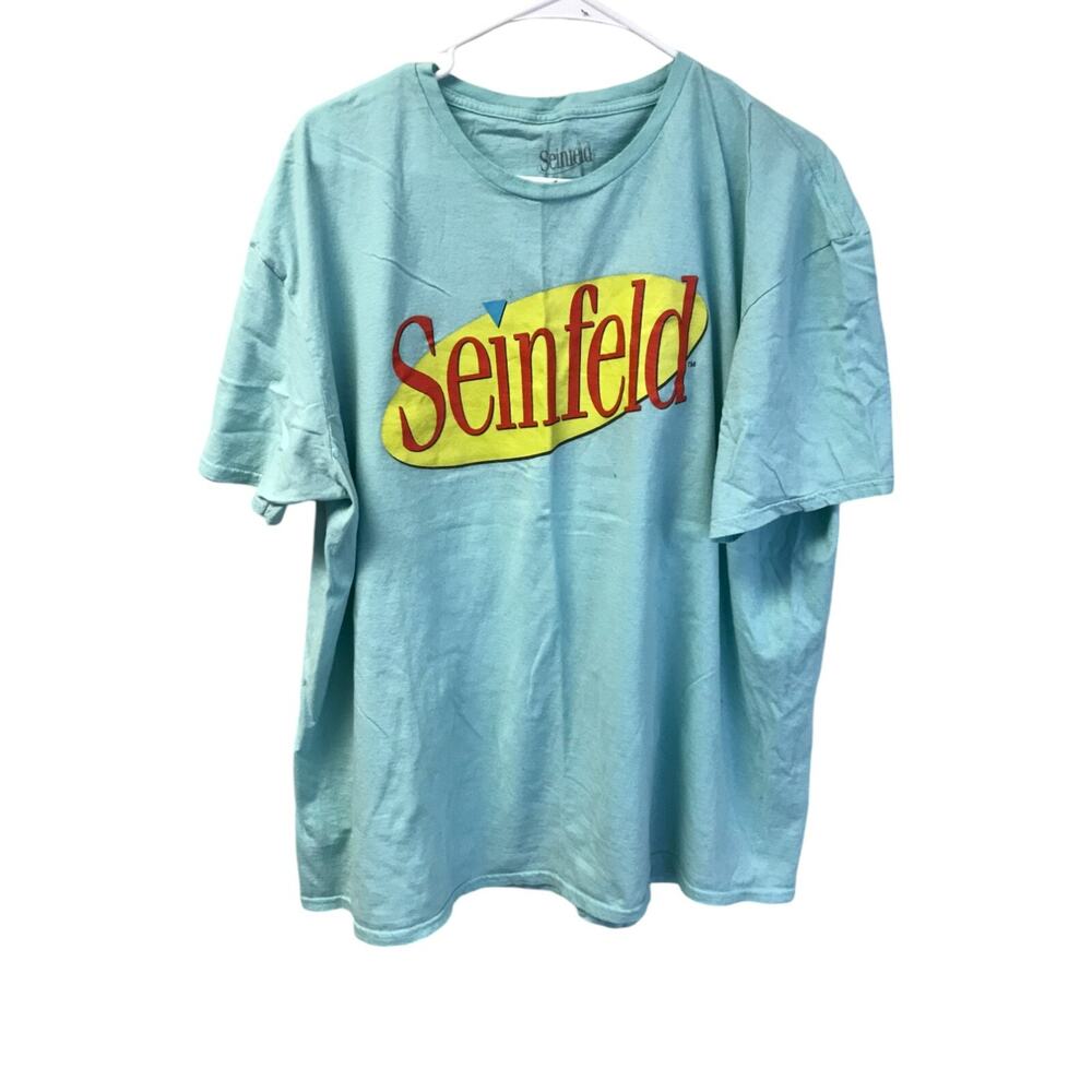 Seinfeld Short Sleeve T Shirt Mens Size 2XL 50/52 Blue Graphic Print Crew Neck